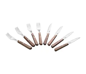 Sztućce Lamart Walnut Steak 8 szt. / stal nierdzewna