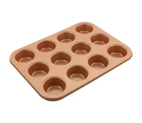 Forma do muffinek Lamart Copper / 35,5 x 26,5 cm / stal