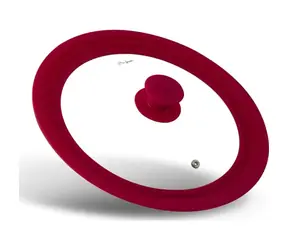 Pokrywka Lamart Cover Universal 24-28 cm przezroczysto-czerwona / szklana