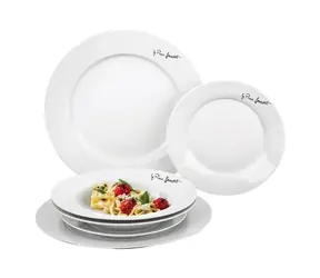 Zestaw talerzy okrągłych Lamart Dine 6 szt. biały / porcelana