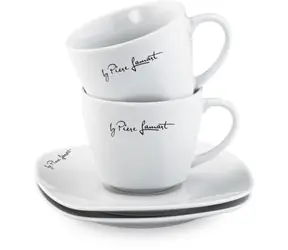 Zestaw obiadowy Lamart filiżanka + spodek 2+2 szt. 190ml biały / porcelanowy