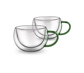 Zestaw szklanek do cappuccino Lamart Vaso 2 szt. 270ml zielony / szkło