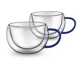 Zestaw szklanek do cappuccino Lamart Vaso 2 szt. 270ml niebieski / szkło