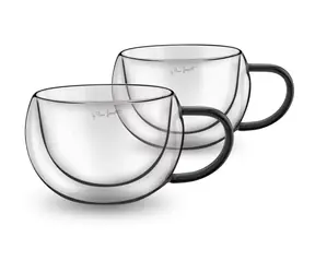 Zestaw szklanek do cappuccino Lamart Vaso 2 szt. 270ml czarny / szklany