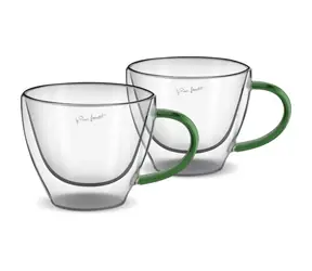 Zestaw szklanek do cappuccino Lamart Vaso 2 szt. 190ml zielony / szkło