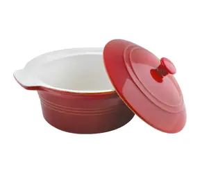 Naczynie żaroodporne Lamart Casa Round 2,3l czerwone / ceramiczne