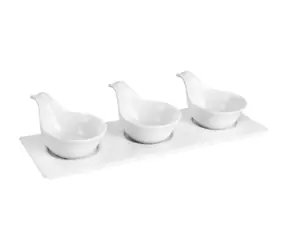 Zestaw misek do serwowania Lamart Dine, 3 szt., biały / 34 x 12 cm / porcelana