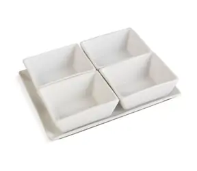 Zestaw misek do serwowania Lamart Dine, 4 szt., biały / 20 x 15 cm / porcelana