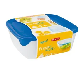 Zestaw 3 pojemników Curver FRESH&GO na żywność / 0,25 l, 0,8 l i 1,7 l