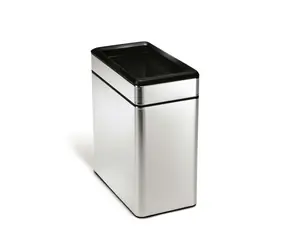 Kosz na śmieci Simplehuman - 10 l / kwadratowy / otwarty / stal matowa