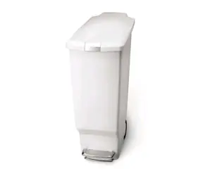 Kosz na śmieci Simplehuman z pedałem - 40 l / wąski / biały plastik