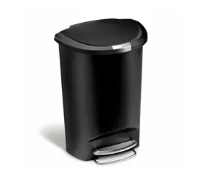 Kosz na śmieci Simplehuman z pedałem - 50 l / półokrągły / plastik czarny 