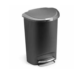 Kosz na śmieci Simplehuman z pedałem - 50 l / półokrągły / szary plastik