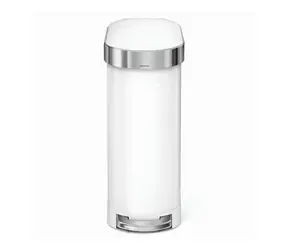 Kosz na śmieci Simplehuman Slim Pedal Bin - 45 l / biała stal nierdzewna