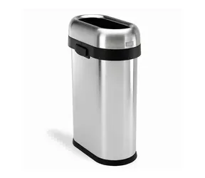 Kosz na śmieci Simplehuman do obiektów komercyjnych - 50 l / SLIM / otwarty / stal nierdzewna szczotkowana