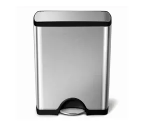 Kosz na śmieci Simplehuman z pedałem - 50 l / prostokątny / stal matowa / FPP