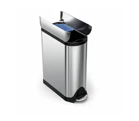 Kosz na śmieci Simplehuman Pedal na odpady sortowane / - 40l (20/20) / motyl / stal matowa