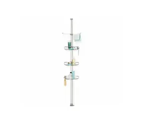 Simplehuman Drążek narożny z regulowanymi półkami prysznicowymi 182-274cm / stal nierdzewna / aluminium