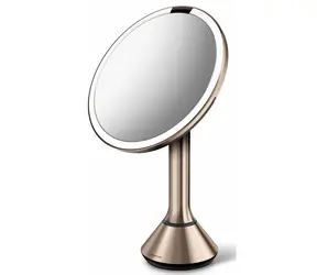 Simplehuman Lustro kosmetyczne Sensor Touch / DUAL Oświetlenie LED / 5x / akumulator / Różowe złoto