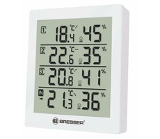 Bresser Temeo Hygro Quadro biały / wskaźnik 4 temperatur i wilgotności powietrza