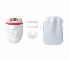 Philips Satinelle Essential BRE255-00 / kompaktowy depilator / z kablem / 2 prędkości / 3 akcesoria / biały