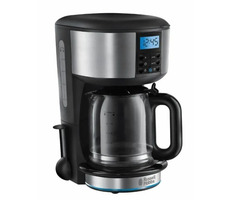 Russell Hobbs Buckingham 20680-56 / Przelewowy ekspres do kawy / czajnik 1,25L / wyświetlacz / stal nierdzewna / srebrno-czarny