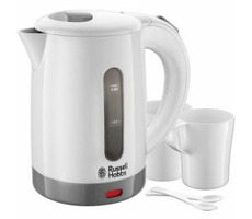Russell Hobbs Travel 23840-70 / Czajnik elektryczny / 1000 W / 0,85 l / 2 szklanki z łyżeczkami / biały