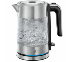 Russell Hobbs Compact Home 24191-70 / czajnik elektryczny / 2400 W / 0,8 l / szkło / srebrny