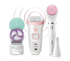 Braun Silk-épil 9-995 BS / zestaw do depilacji / depilator / 50 min pracy / 2 prędkości / różowo-biały