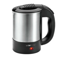 Clatronic WKR 3624 / Czajnik podróżny / 1000 W / 0,5 l / 2 kubki+łyżka+torba / srebrny