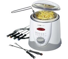 Clatronic FFR 2916 biały / Frytkownica i fondue / 900 W / 1 l / 6 widelców