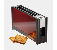 Ritter Volcano 5 czerwony / toster / 950 W / 2 tosty / bardzo szerokie otwarcie / ogrzewanie / rozmrażanie / szkło