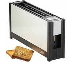 Ritter Volcano 5 biały / Toster / 950 W / 2 tosty / bardzo szerokie otwarcie / ogrzewanie / rozmrażanie / szkło