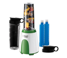 Russell Hobbs 25160-56 Explore Mix&Go Cool / blender do smoothie / 300 W / 1 prędkość / 2 x butelka 600 ml + 2 x rurki chłodzące