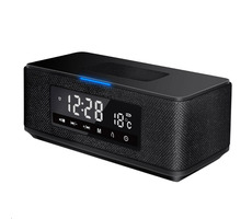 Platinet PMGQ15B czarny / radiobudzik / 10 W / BT 4.2 + EDR / USB+AUX / microSD / FM / ładowanie Qi / wyświetlacz