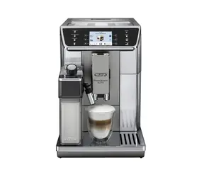 DeLonghi ECAM 650.55.MS PrimaDonna Elite srebrny / Automatyczny ekspres do kawy / 1450W / 19 barów / 2 l / spieniacz do mleka