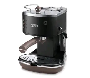 DeLonghi ECOV 311.BK Icona Vintage czarny / Ekspres do kawy dźwigniowy / 1100W / 1,4 l / 15 bar / spieniacz do mleka