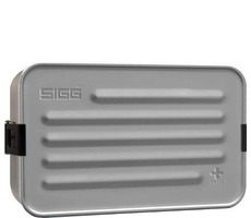 SIGG Metal Box PLUS L srebrny / Pudełko na przekąski / Aluminium / 22,9 x 14,5 x 6 cm