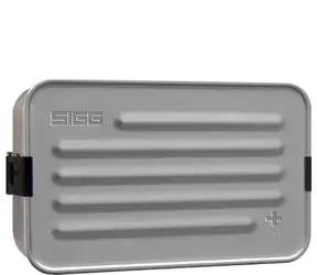 SIGG Metal Box PLUS L srebrny / Pudełko na przekąski / Aluminium / 22,9 x 14,5 x 6 cm