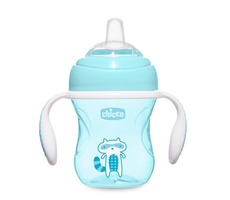 Kubek Chicco Learning z uchwytami niebieski / 200 ml / od 4 miesiąca