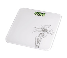 Osobista waga cyfrowa Xavax Liliana biała z lilią / 150 kg