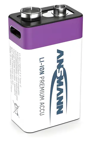 Ansmann Li- ION 9V Blok / Akumulator / 340 mAh / USB-C