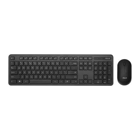 Asus CW100 czarny / Zestaw klawiatura + mysz bezprzewodowa / 2,4 GHz / 1600 DPI / USB-A / przełącznik optyczny