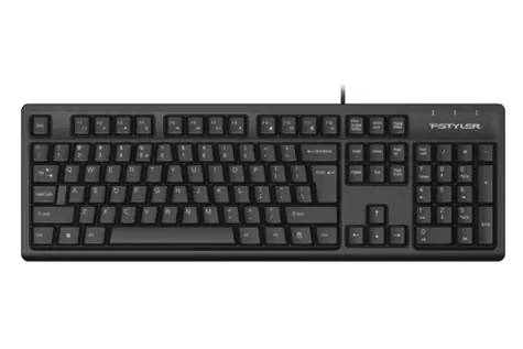 A4Tech FKS12 czarny / Cicha klawiatura / USB / CZ/US / multimedia