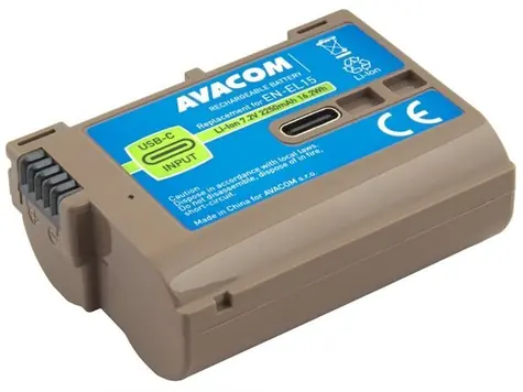 Avacom Nikon EN-EL15 / Akumulator zamienny / Li- ION / 7,2 V / 2250 mAh / 16,2 Wh / USB-C