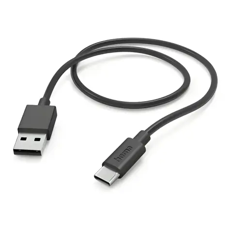 HAMA czarny / Kabel ładujący / USB-A / USB-C / 480 Mbit/s / 1 m