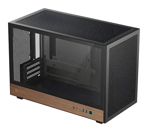 DEEPCOOL CH260 Wood czarny / Obudowa komputera / mATX / Przezroczysty panel boczny / bez zasilacza