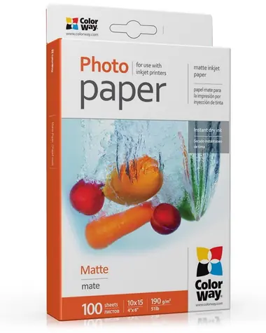 Papier fotograficzny Colorway / Matowy / 10x15 / 190g/m2 / 100 arkuszy