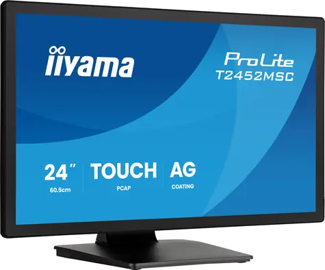 23,8" Iiyama ProLite T2452MSC-B2AG czarny / Monitor dotykowy / IPS / 1920x1080 / 120 Hz / 420 cd/m2 / HDMI+DP / głośniki