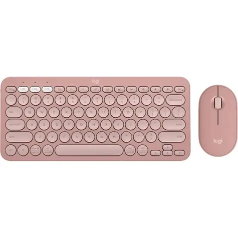 Zestaw klawiatury i myszy bezprzewodowej Logitech MK380 Pebble 2 w kolorze różowym / Układ amerykański